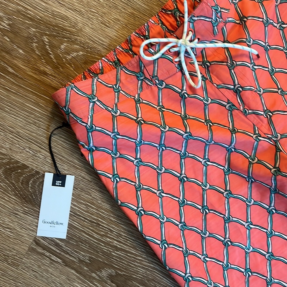 MENS coral Swim Shorts (L)